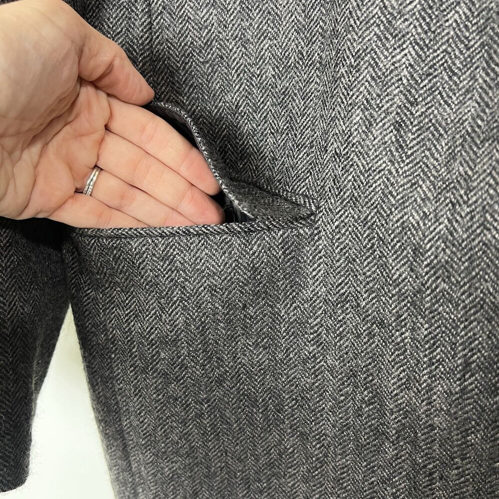 Lauren Ralph Lauren Grey Herringbone 100% Wool Blazer Sport Coat Men’s 44R Slim - Picture 3 of 10